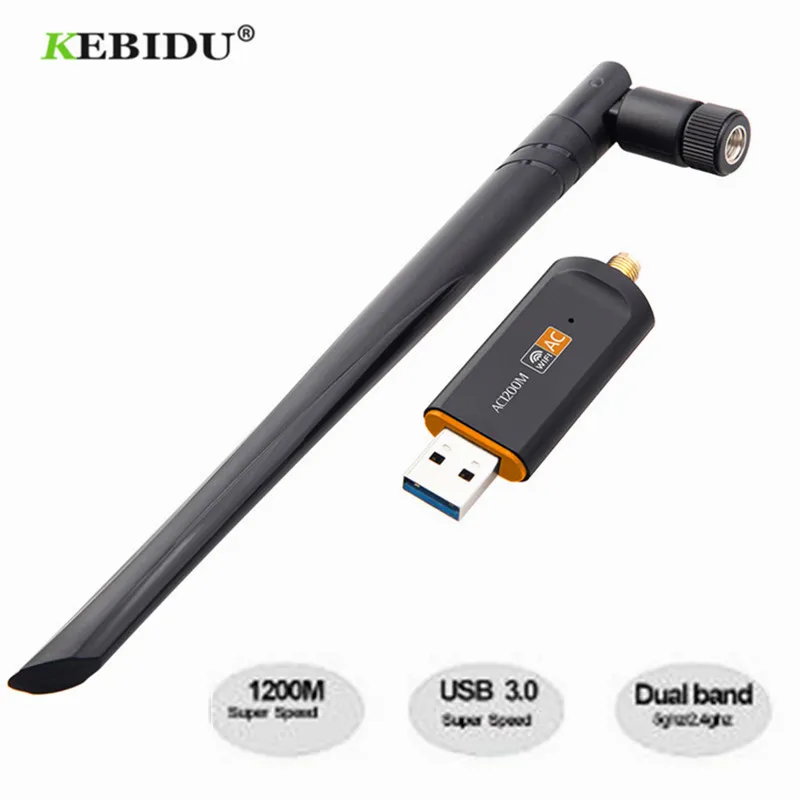 KEBIDU 1200Mbps Wireless WiFi USB Adapter Dual Band 2.4/5Ghz with Aerial 802.11AC Network Card High Speed USB3.0 Receiver
KEBIDU 1200Mbps Wireless WiFi USB Adapter Dual Band 2.4/5Ghz with Aerial 802.11AC Network Card High Speed USB3.0 Receiver