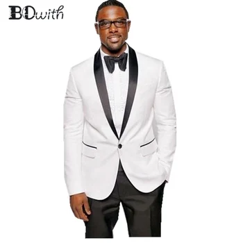White Wedding Men Suit with Black Shawl Lapel Slim Fit 2 Pieces (Jacket +Pant) For Wedding Groom Tuxedos Formal Suit Custom Made
White Wedding Men Suit with Black Shawl Lapel Slim Fit 2 Pieces (Jacket +Pant) For Wedding Groom Tuxedos Formal Suit Custom Made