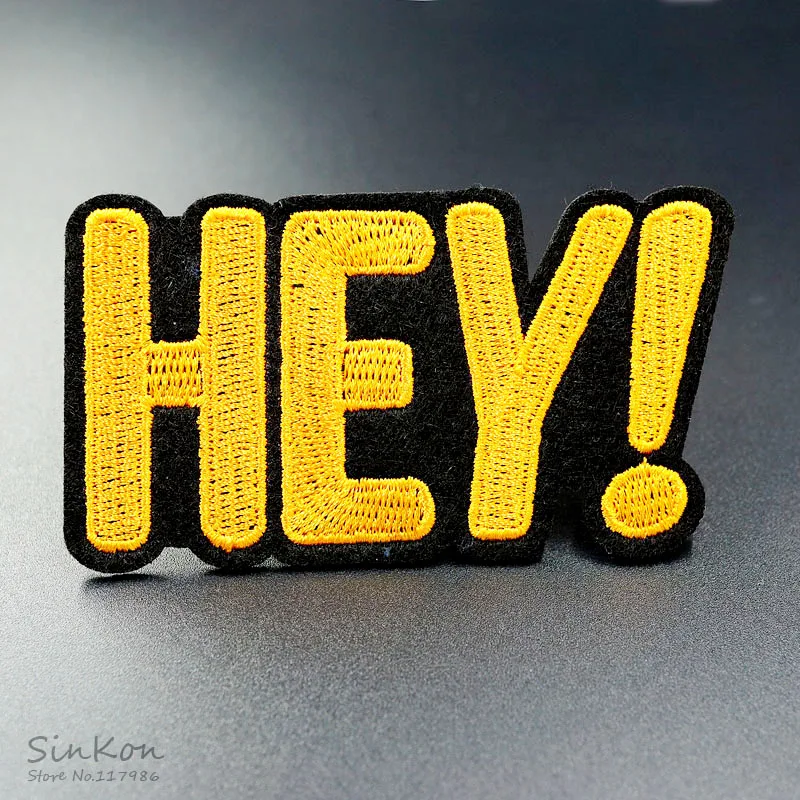 HEY! (Size:4.8x8.4cm) Iron On Patch Sewing On Embroidered Applique Fabric for Jacket Badge Clothes Stickers
HEY! (Size:4.8x8.4cm) Iron On Patch Sewing On Embroidered Applique Fabric for Jacket Badge Clothes Stickers