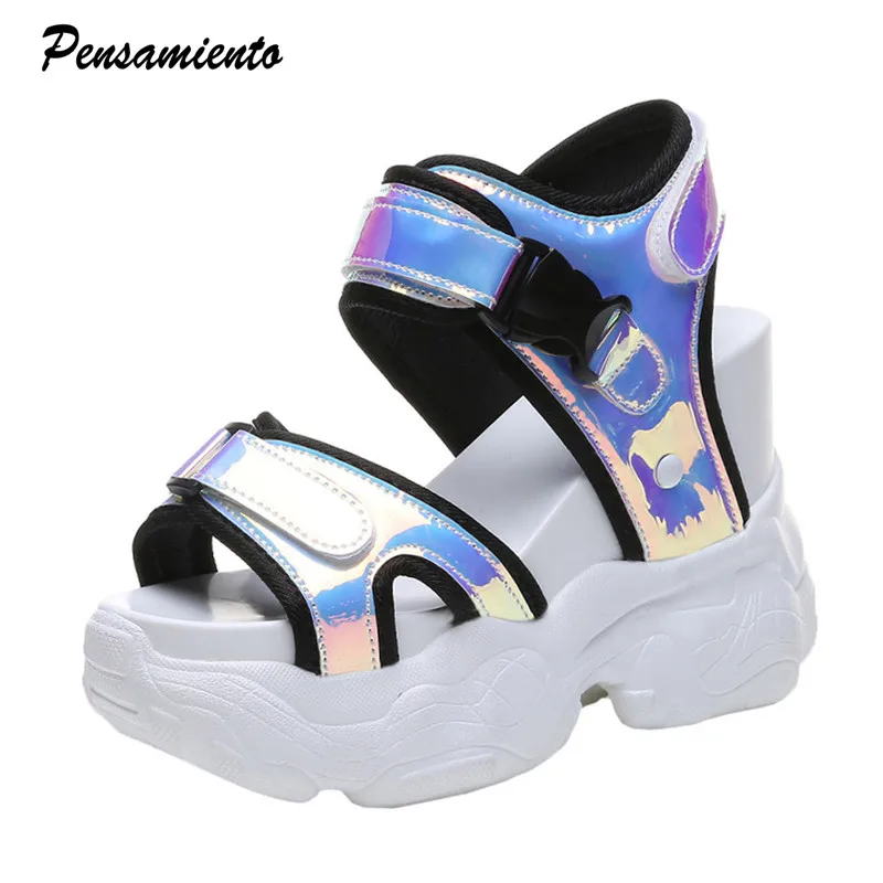11cm High heels Women Sandals Glitter Platform Wedges Casual Sneakers Sandals Comfortable Thick soles Summer Shoes Woman Zapatos
11cm High heels Women Sandals Glitter Platform Wedges Casual Sneakers Sandals Comfortable Thick soles Summer Shoes Woman Zapatos