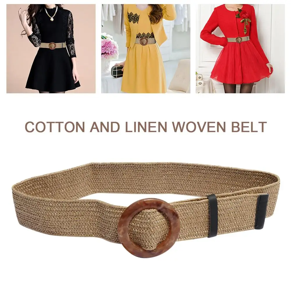 Women Belts Cotton And Linen Woven Belt With Round Buckle Versatile Ladies Girdle Match With Dress Jacket Jeans Pants For Women
Women Belts Cotton And Linen Woven Belt With Round Buckle Versatile Ladies Girdle Match With Dress Jacket Jeans Pants For Women