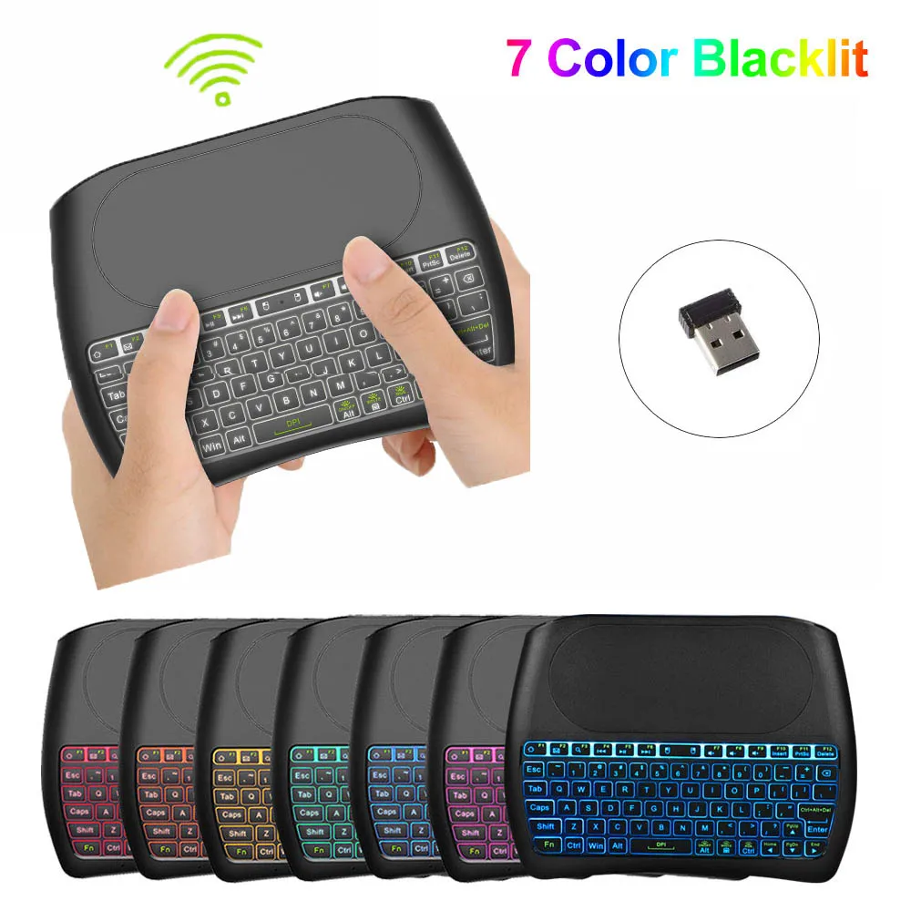 Backlight D8 Pro Plus i8 Air Mouse 2.4GHz Wireless Mini Keyboard Touchpad Controller for Android TV BOX PC
Backlight D8 Pro Plus i8 Air Mouse 2.4GHz Wireless Mini Keyboard Touchpad Controller for Android TV BOX PC