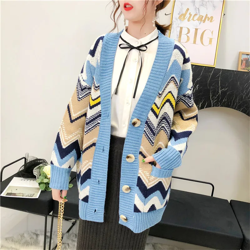 2019 Wave Knitwear Loose New Autumn Winter Sweater Women Cardigan Female Long Sleeve Winter Soft Knitted Simple Style Fashion
2019 Wave Knitwear Loose New Autumn Winter Sweater Women Cardigan Female Long Sleeve Winter Soft Knitted Simple Style Fashion