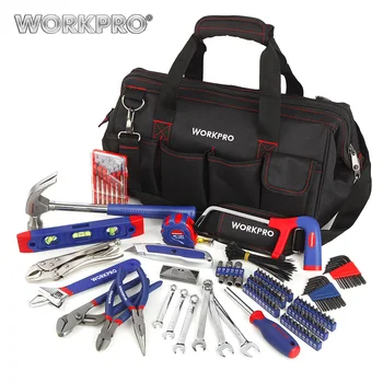 WORKPRO 156PC Home Tool Set Plumbing Plier Needle Nose Pliers Dual wrench Set Hammer Saw Screwdriver Bits Set Hex Key Tape Level
WORKPRO 156PC Home Tool Set Plumbing Plier Needle Nose Pliers Dual wrench Set Hammer Saw Screwdriver Bits Set Hex Key Tape Level