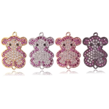 10PCs High Quality Copper Micro Pave Zircon Lovely Bear Connectors Charms For Bracelets Necklace Jewelry Craft DIY Findings
10PCs High Quality Copper Micro Pave Zircon Lovely Bear Connectors Charms For Bracelets Necklace Jewelry Craft DIY Findings