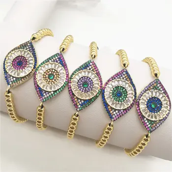 10pcs/lot Gold Paved Colorful Cubic Zirconia Marquise Turkey Evil Eye Rope Bracelet Adjustable Jewelry
10pcs/lot Gold Paved Colorful Cubic Zirconia Marquise Turkey Evil Eye Rope Bracelet Adjustable Jewelry