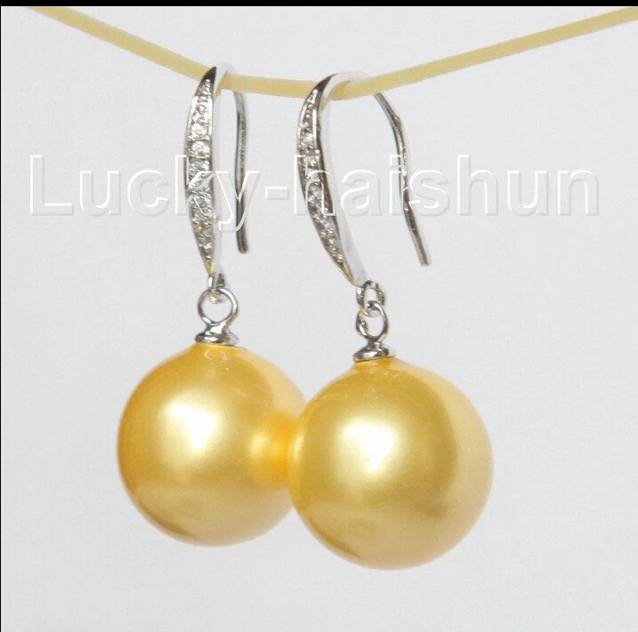 Free shipping@@@@@ Dangle 14mm round golden south sea shell pearls Earrings 925 silver hook j10521 6.09
Free shipping@@@@@ Dangle 14mm round golden south sea shell pearls Earrings 925 silver hook j10521 6.09