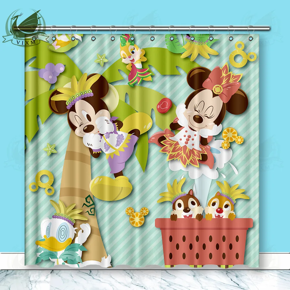 Vixm Home Mickey Minne Donald Duck Polyester Fabric Shower Curtain Summer Carnival Party Custom Window Curtain for Bathroom
Vixm Home Mickey Minne Donald Duck Polyester Fabric Shower Curtain Summer Carnival Party Custom Window Curtain for Bathroom