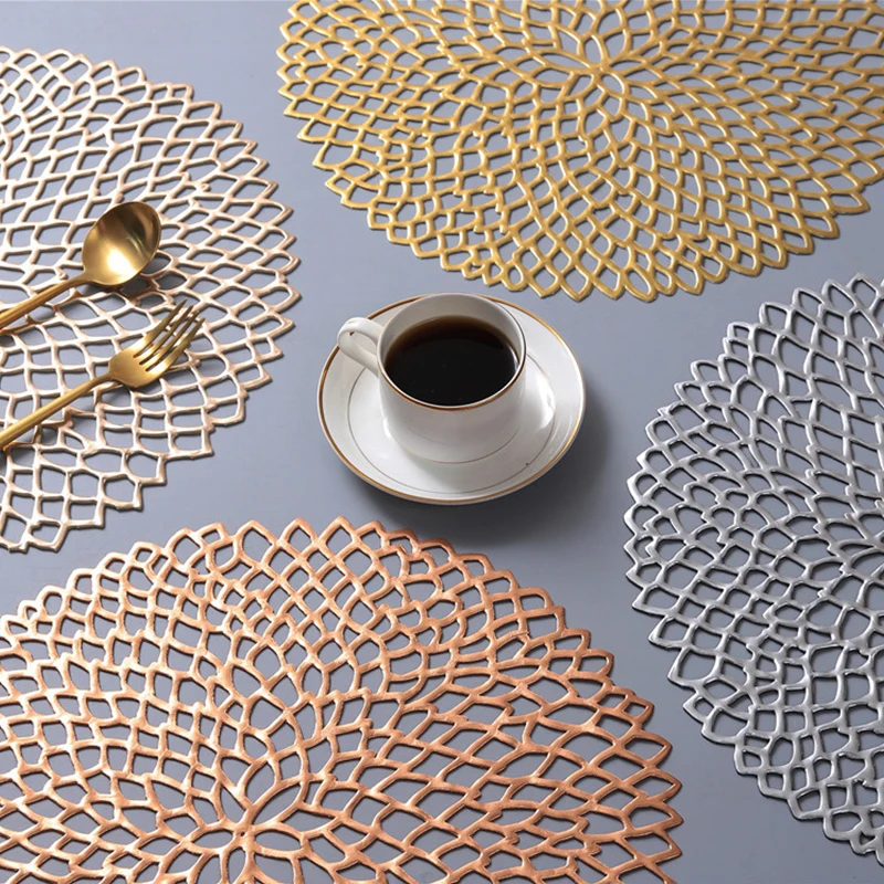 Placemat For Dining Table PVC Plastic Hollow Insulation Round Baroque Mediterranean Coaster Pads Table Bowl Mats Home Decor
Placemat For Dining Table PVC Plastic Hollow Insulation Round Baroque Mediterranean Coaster Pads Table Bowl Mats Home Decor