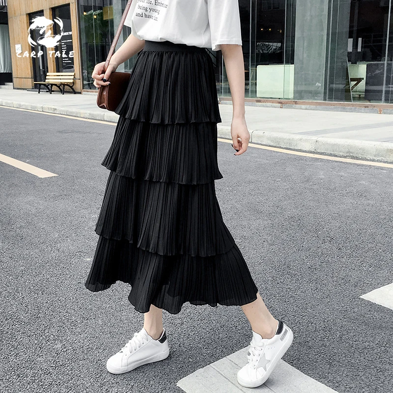 Four-layer chiffon cake skirt female spring and summer new Korean version of the high waist long skirt wild thin pleated skirt
Four-layer chiffon cake skirt female spring and summer new Korean version of the high waist long skirt wild thin pleated skirt