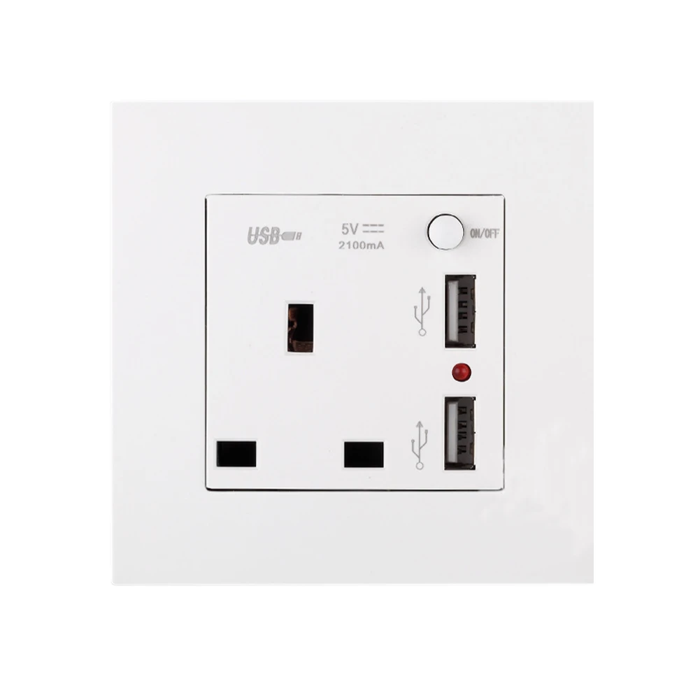 2 USB 13A UK Plug Socket with Switch AC Power Socket Charging Cable Extension Adapter Socket ALI88
2 USB 13A UK Plug Socket with Switch AC Power Socket Charging Cable Extension Adapter Socket ALI88