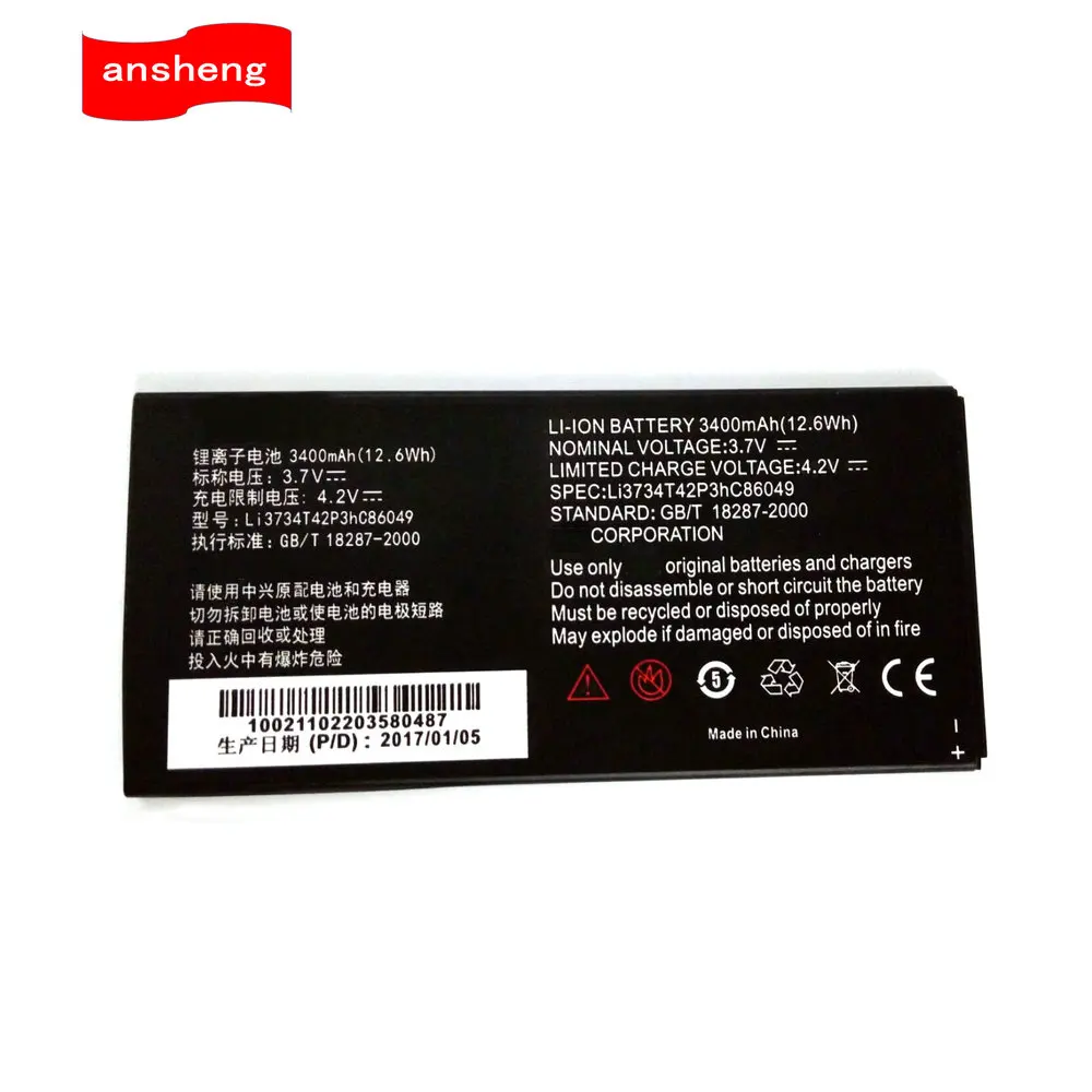 High Quality 3400mAh Li3734T42P3hC86049 battery for ZTE V9 V9e T9 V9C V9+ V9A Tablet PC
High Quality 3400mAh Li3734T42P3hC86049 battery for ZTE V9 V9e T9 V9C V9+ V9A Tablet PC