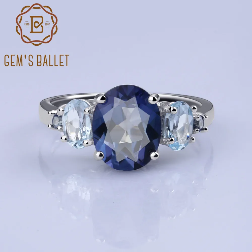 Gem's Ballet 2.36Ct Natural Iolite Blue Mystic Quartz Sky Blue Topaz Wedding Ring For Women 925 Sterling Silver Fine Jewelry
Gem's Ballet 2.36Ct Natural Iolite Blue Mystic Quartz Sky Blue Topaz Wedding Ring For Women 925 Sterling Silver Fine Jewelry