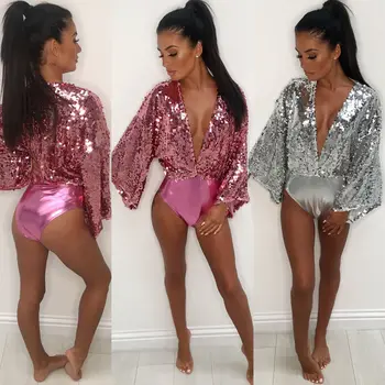 2019 Women Swimwear Sequined Deep V Neck Bikini Push Up Jumpsuit Bathing Suit Beachwear Bikinis Sexy One Pieces Swimsuit Female
2019 Women Swimwear Sequined Deep V Neck Bikini Push Up Jumpsuit Bathing Suit Beachwear Bikinis Sexy One Pieces Swimsuit Female