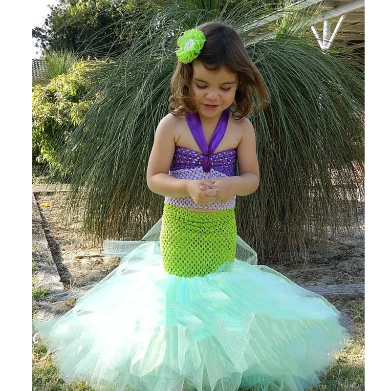 

POSH DREAM Mermaid Tutu Dress with Tail Gorgeous Mermaid Under The Sea Costume Girls Dress for Beach Photogrop Birthday Theme
