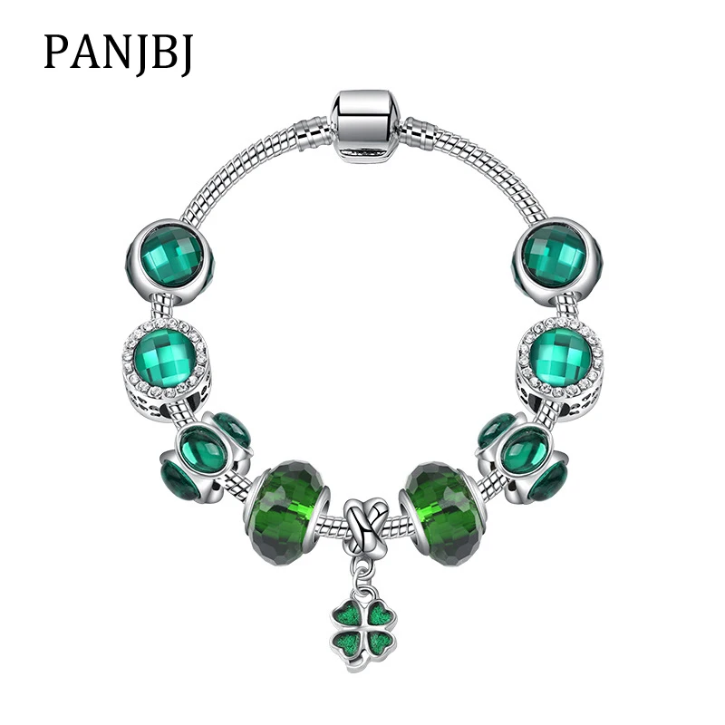 Silver Plated Bead Bracelet Alloy Green Lucky Clover Snake Chain Basic Charm Bracelet For Fashion Women DIY Jewelry Gift
Silver Plated Bead Bracelet Alloy Green Lucky Clover Snake Chain Basic Charm Bracelet For Fashion Women DIY Jewelry Gift