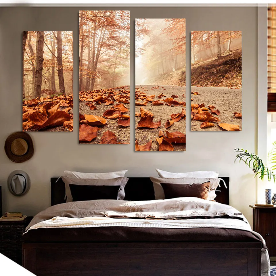 Home Decoration Framework Modular Modern Wall Art Photo 4 Panel Painting Misty Road Autumn Canvas Pictures For Living Room
Home Decoration Framework Modular Modern Wall Art Photo 4 Panel Painting Misty Road Autumn Canvas Pictures For Living Room