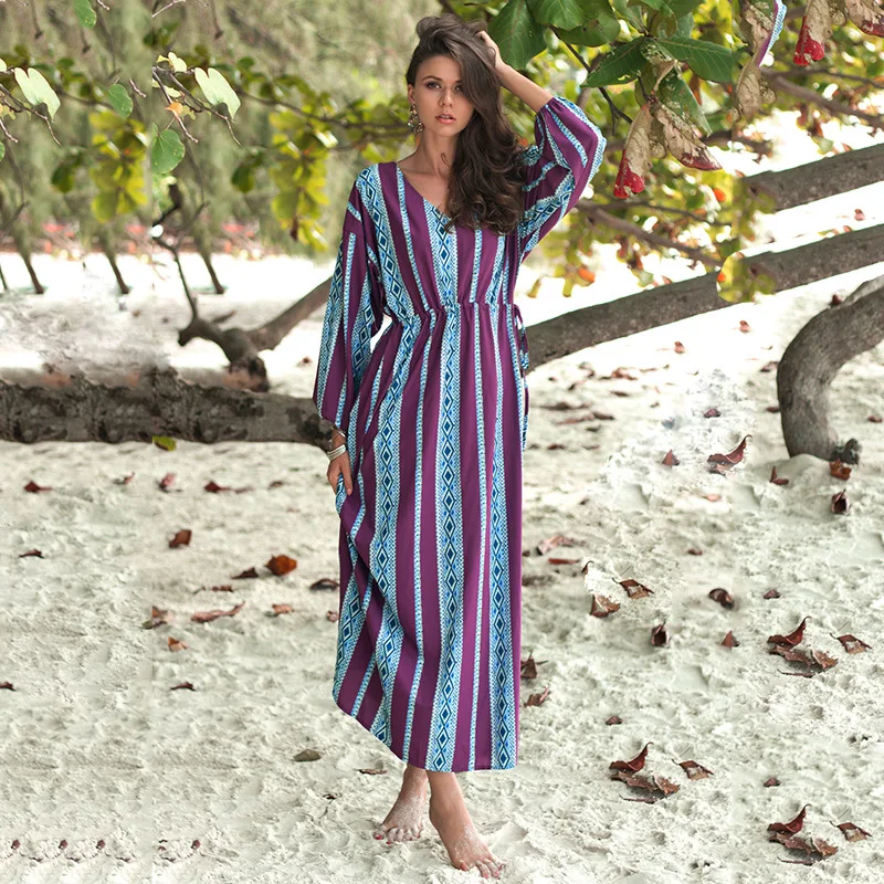 Women's Mexican Ethnic Dress Boho Crew Neck Geometric Long Sleeve Maxi Dress Casual Tunic Dress Loose Party Prom Ladies Outfits
Women's Mexican Ethnic Dress Boho Crew Neck Geometric Long Sleeve Maxi Dress Casual Tunic Dress Loose Party Prom Ladies Outfits