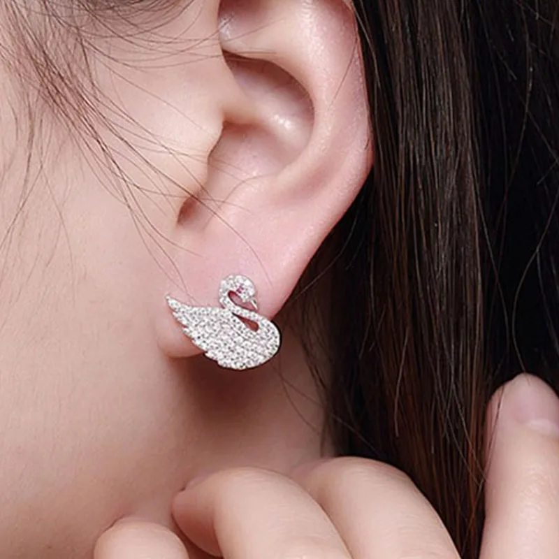 2017 Fashion Swan Design Inlaid Zircon 925 Sterling Silver Earrings Compatible Original Party Preferred Earrings Girl Gift
2017 Fashion Swan Design Inlaid Zircon 925 Sterling Silver Earrings Compatible Original Party Preferred Earrings Girl Gift