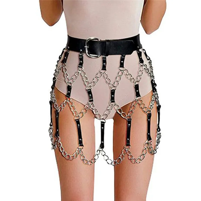 Gothic Faux Leather Harness Belt Skirt Women Metal Link Chain Patchwork Hollow Out Rave Party Nigh Club Mini Skirt
Gothic Faux Leather Harness Belt Skirt Women Metal Link Chain Patchwork Hollow Out Rave Party Nigh Club Mini Skirt
