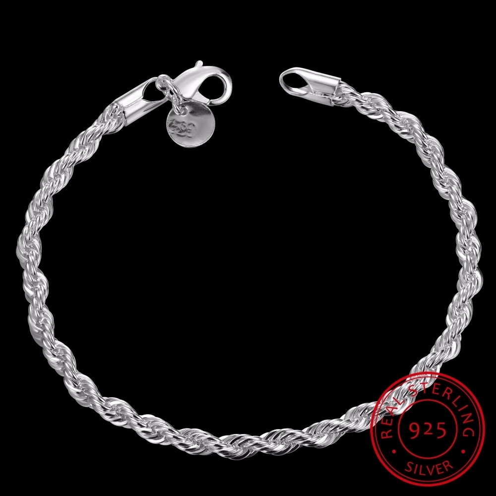 High Quality 925 Sterling Silver Bracelet Bangle 20cm Flash Twisted Rope Chain Bracelet Pulseira De Prata Male Fine Jewelry
High Quality 925 Sterling Silver Bracelet Bangle 20cm Flash Twisted Rope Chain Bracelet Pulseira De Prata Male Fine Jewelry