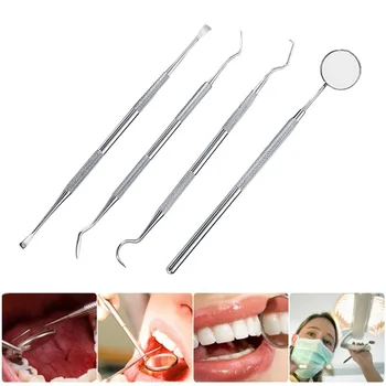 4PCS Dental Scraper Mouth Mirror Probe Stainless Steel Teeth Tartar Dentists Pick Tool Teeth Scaler For Teeth Whitening Kit
4PCS Dental Scraper Mouth Mirror Probe Stainless Steel Teeth Tartar Dentists Pick Tool Teeth Scaler For Teeth Whitening Kit