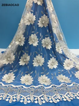 African Lace Fabric 2020 Embroidered Nigerian Lace Fabric High Quality French Tulle Lace Fabric For Women With Stones 5yards/lot
African Lace Fabric 2020 Embroidered Nigerian Lace Fabric High Quality French Tulle Lace Fabric For Women With Stones 5yards/lot