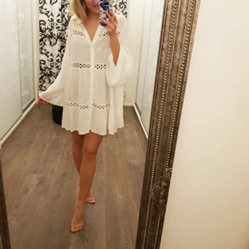 White Cotton Beach Dress Mini Dress Hollow Out V Neck Plus Size Bohemian Style Dresses Sexy Women Summer Dresses Vestidos
White Cotton Beach Dress Mini Dress Hollow Out V Neck Plus Size Bohemian Style Dresses Sexy Women Summer Dresses Vestidos