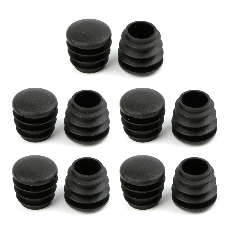 10 шт. черные пластиковые ножки для мебели заглушка круглой трубки # Sep.10|Мебельные