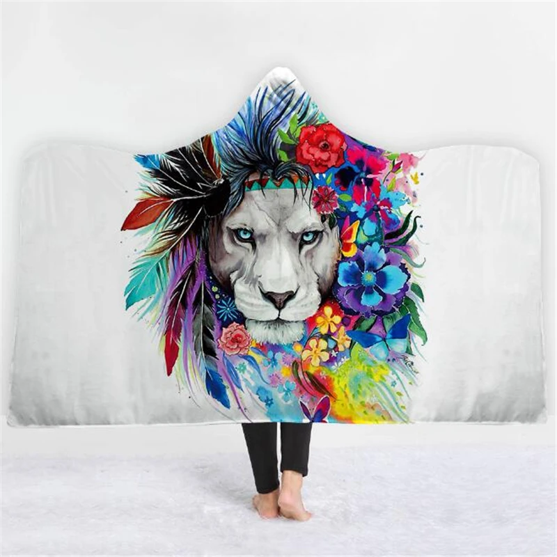 3D Lion Printed Pixie Cold Art Hooded Blanket for Adults Kid Warm Wearable Fleece Woman Throw Blankets Microfiber Cloak on Sofa
3D Lion Printed Pixie Cold Art Hooded Blanket for Adults Kid Warm Wearable Fleece Woman Throw Blankets Microfiber Cloak on Sofa