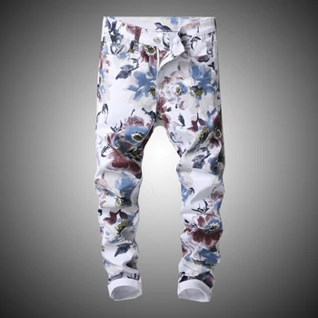 Hip Hop Print White Denim Pant Men Slim Fit Stretch Personality White Denim Pants Men Casual Printed Trousers for Male D2809
Hip Hop Print White Denim Pant Men Slim Fit Stretch Personality White Denim Pants Men Casual Printed Trousers for Male D2809