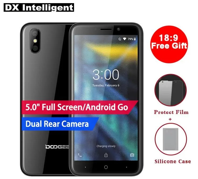 DOOGEE X50 1 GB 8 5 0 "18:9 Экран Android GO мобильный телефон MTK6580M 4 ядра 5MP + 5.0MP двойной сзади