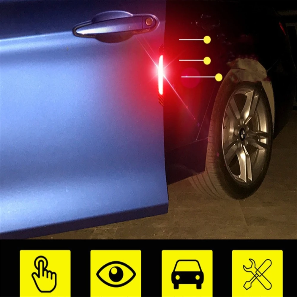 4pcs Set Car Door Sticker Cover Warning Mark self adhesive Reflective Tape Open Tail Rear Bumper Reflector Safety Signs Auto
4pcs Set Car Door Sticker Cover Warning Mark self adhesive Reflective Tape Open Tail Rear Bumper Reflector Safety Signs Auto
