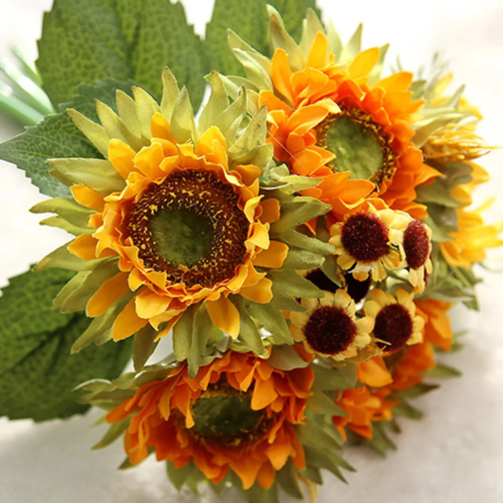 Silk Yellow Sunflower Branch 27CM Bright Color Artificial Sun Flower Bouquet Wedding Desk Decor Floral Bush for Vase
Silk Yellow Sunflower Branch 27CM Bright Color Artificial Sun Flower Bouquet Wedding Desk Decor Floral Bush for Vase