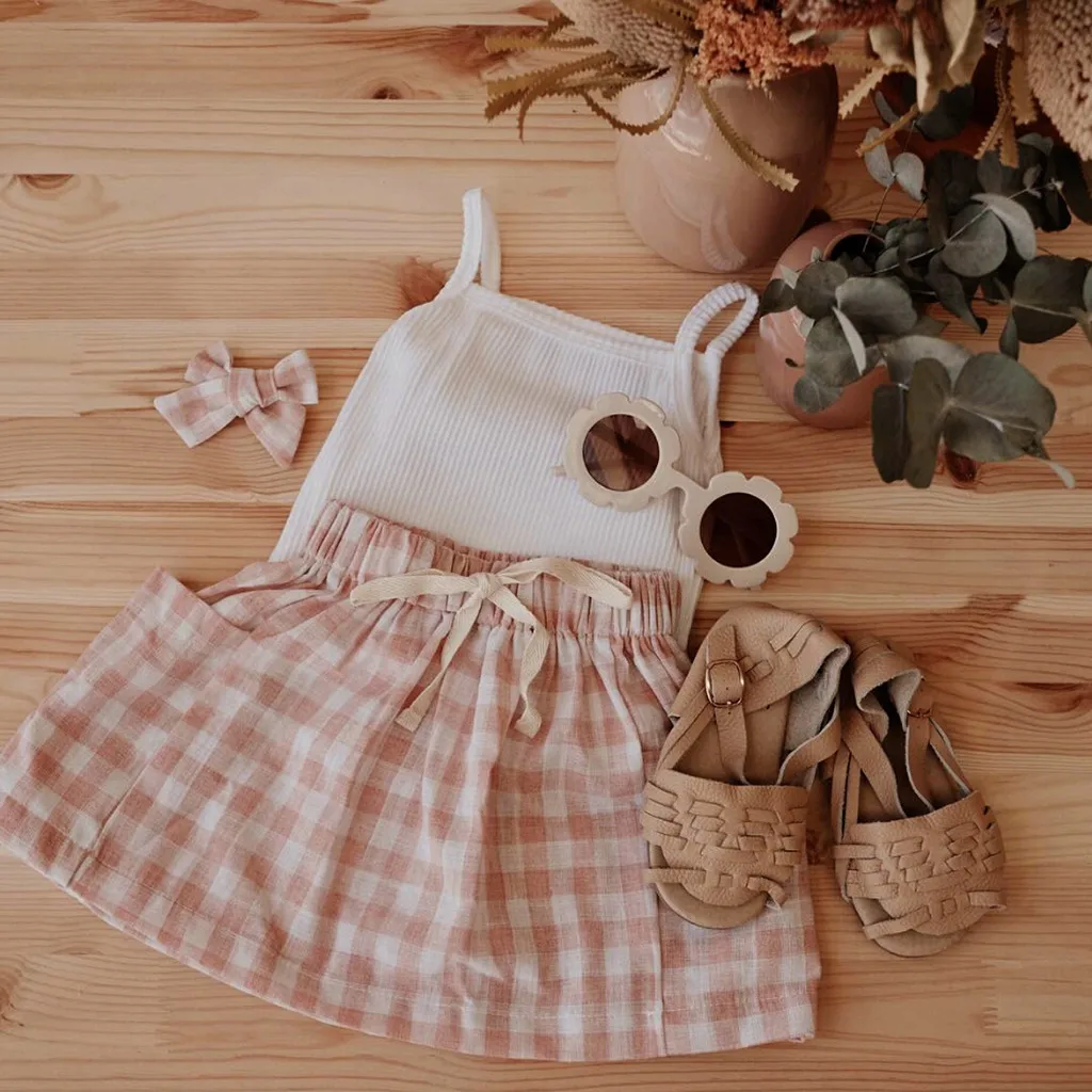 1-6Y Boho Summer Kids Baby Girl Sets Clothes Sleeveless Sling Tank Tops Vest+Plaid Skirts with Pockets 2Pcs Girl Cotton Outfits
1-6Y Boho Summer Kids Baby Girl Sets Clothes Sleeveless Sling Tank Tops Vest+Plaid Skirts with Pockets 2Pcs Girl Cotton Outfits