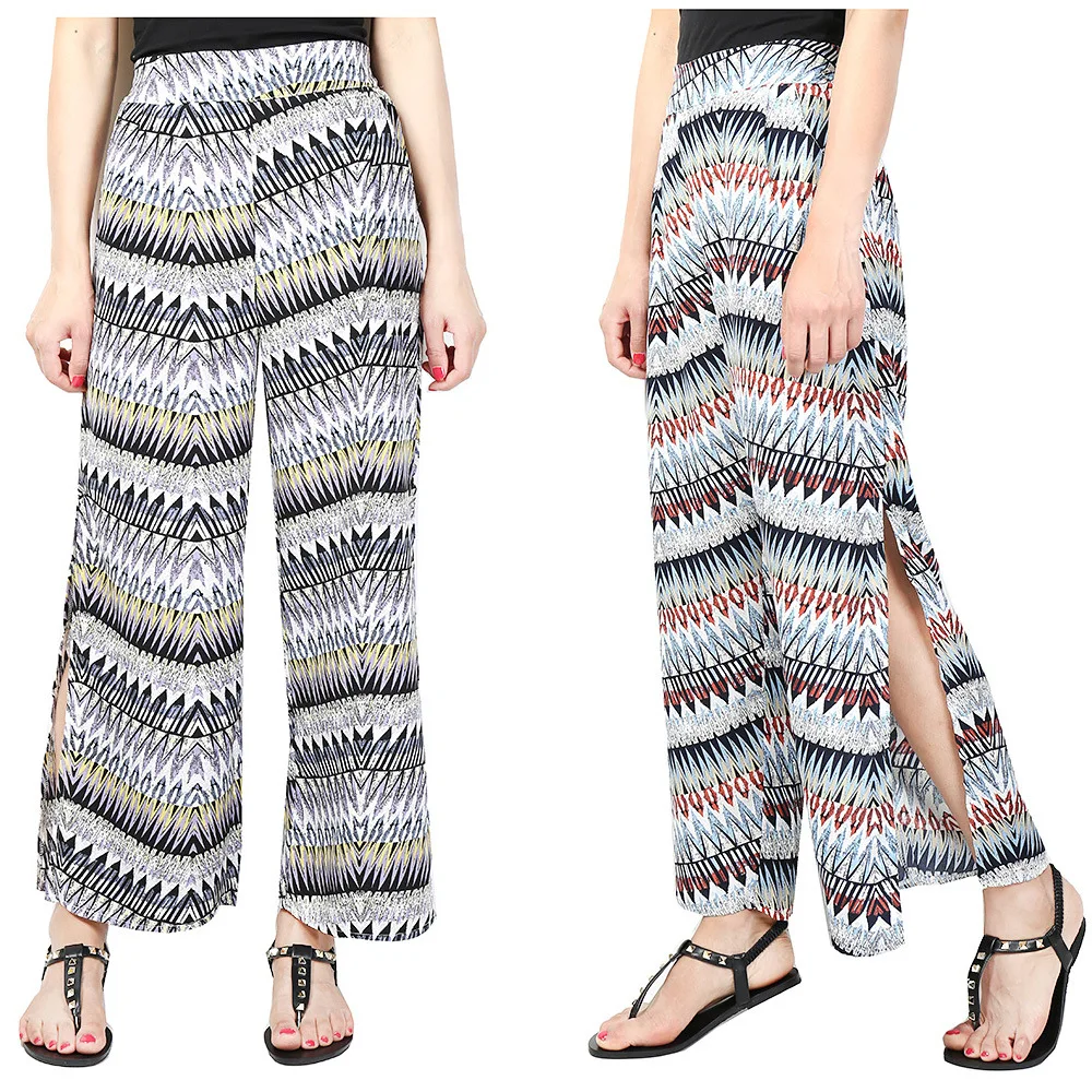 Hoffen 2017 Women Chiffon Wide Leg Pants Sexy Side Split Boho Summer Beach Palazzo Pants Casual Loose High Waist Womens Trousers
Hoffen 2017 Women Chiffon Wide Leg Pants Sexy Side Split Boho Summer Beach Palazzo Pants Casual Loose High Waist Womens Trousers