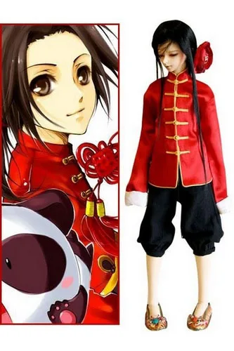 Китайский костюм для косплея Wang Yao Axis Powers Hetalia бесплатная доставка Хэллоуина и