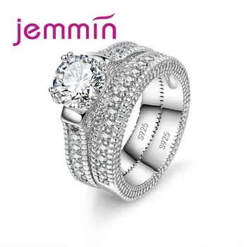 Luxury White Bridal Wedding Ring Set Jewelry Promise CZ Stone Wedding Rings for Women Original Silver Jewelry
Luxury White Bridal Wedding Ring Set Jewelry Promise CZ Stone Wedding Rings for Women Original Silver Jewelry