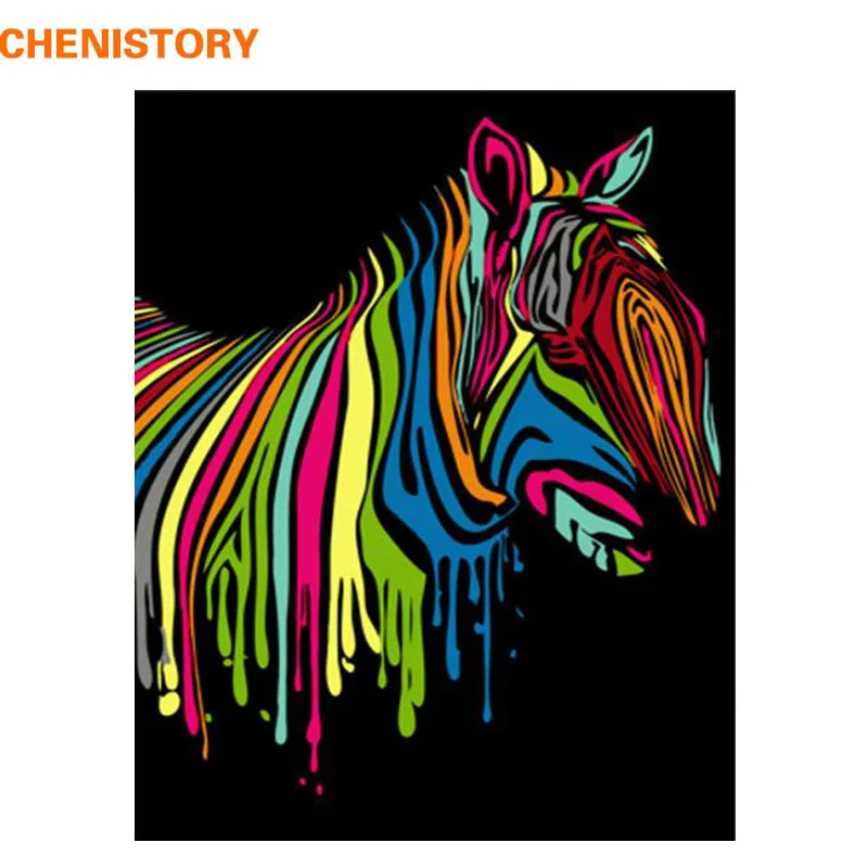 CHENISTORY Zebra Animals DIY Painting By Numbers Handpainted Oil Wall Art Unique Gift For Home Decor 40x50cm Artworks | Дом и сад