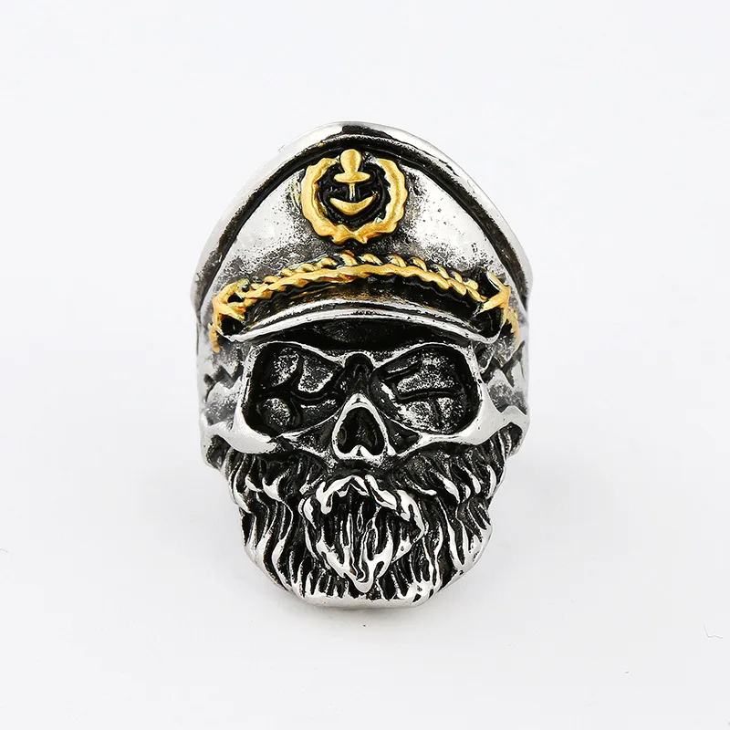 Gold Fashion Jewelry Punk Legion Men's Ring Viking Skeleton Officer Navy Captain Ring Male Wholesale
Gold Fashion Jewelry Punk Legion Men's Ring Viking Skeleton Officer Navy Captain Ring Male Wholesale