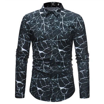 Mens Casual Dress Shirt 2018 Fashion Ice Crack Print Shirt Men Slim Fit Long Sleeve Business Social Shirt Camisas Para Hombre
Mens Casual Dress Shirt 2018 Fashion Ice Crack Print Shirt Men Slim Fit Long Sleeve Business Social Shirt Camisas Para Hombre