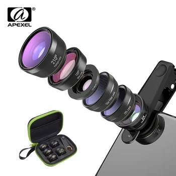 Portable 6 in 1 Phone Camera Lens Fisheye Lens Wide Angle macro Lens CPL Star Filter 2X telescope for iphone Samsung Huawei
Portable 6 in 1 Phone Camera Lens Fisheye Lens Wide Angle macro Lens CPL Star Filter 2X telescope for iphone Samsung Huawei