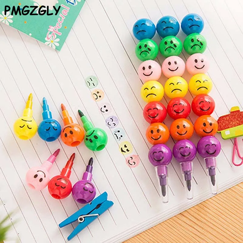 3PC 7 Color Set Cute Stacker Swap Smile Face Crayons Children Set creativity education toys gift Learning Education Drawing Toy
3PC 7 Color Set Cute Stacker Swap Smile Face Crayons Children Set creativity education toys gift Learning Education Drawing Toy