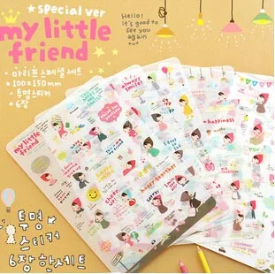 15Bag(90Pc)/Lot Creative Transparent PVC My Little Friend Album Decorative Stickers/ 6 Into/Children Prize Gift
15Bag(90Pc)/Lot Creative Transparent PVC My Little Friend Album Decorative Stickers/ 6 Into/Children Prize Gift
