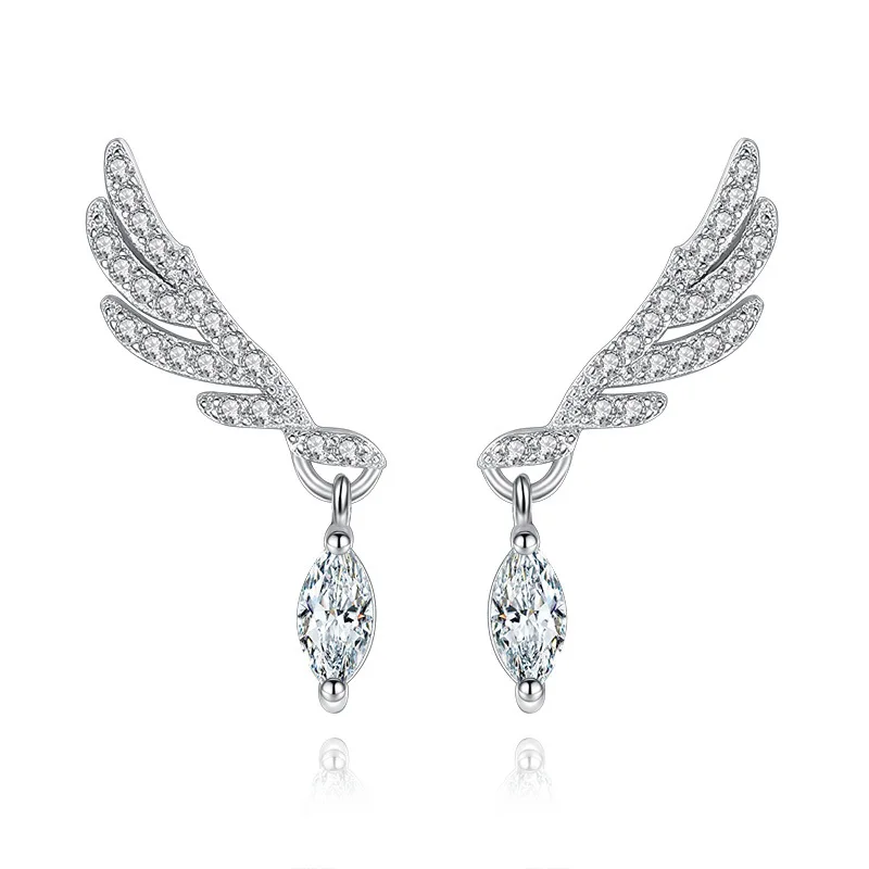 Luxury Brand Trendy Angel Wings Earring Studs Silver Statement Cubic Zirconia Earrings Fashion Earing for Women 2018 Oorbellen
Luxury Brand Trendy Angel Wings Earring Studs Silver Statement Cubic Zirconia Earrings Fashion Earing for Women 2018 Oorbellen
