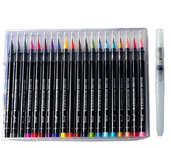 Scholmart Watercolor Soft Brush Pen - Flexible Tip Wate Brush, Marker Pens for Coloring - 20 Color Set, Includes Water Brush Pen
Scholmart Watercolor Soft Brush Pen - Flexible Tip Wate Brush, Marker Pens for Coloring - 20 Color Set, Includes Water Brush Pen