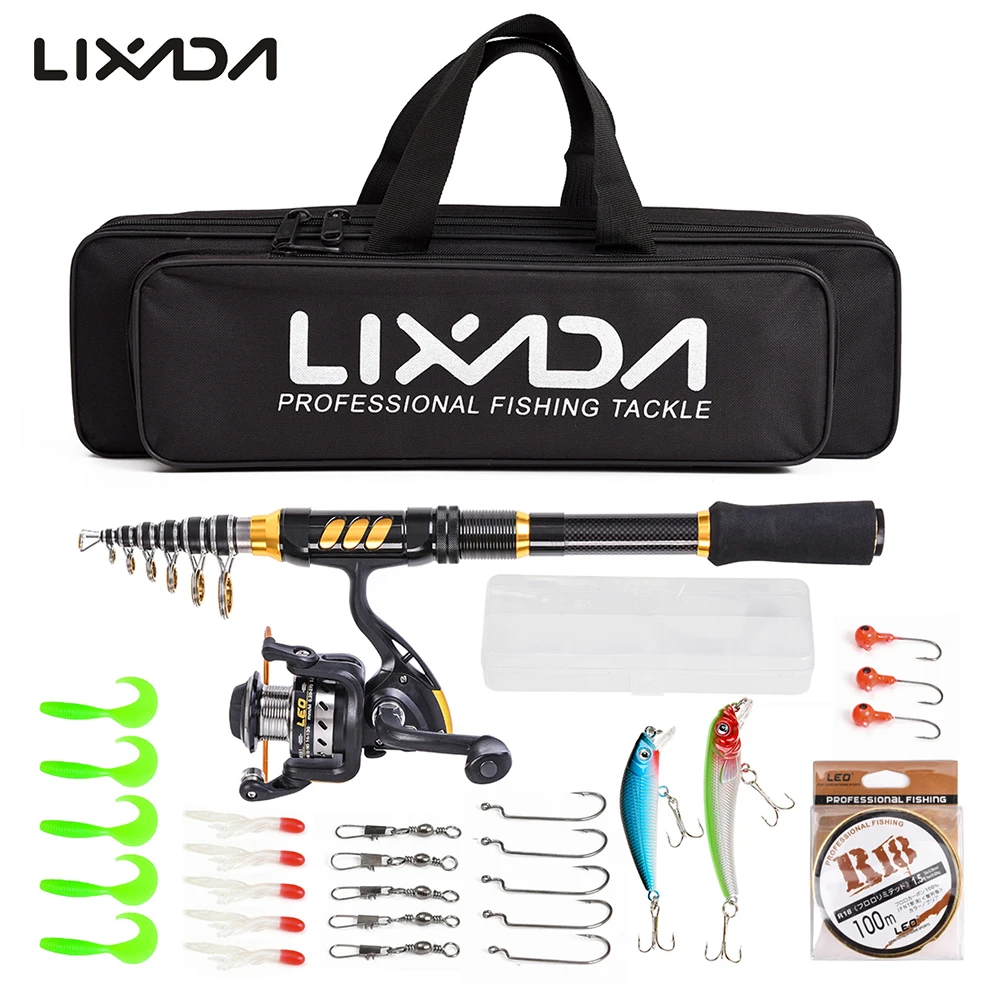 Lixada Telescopic Fishing Rods Reel Combo Full Kit Spinning Fish Pole Set Fishing Line Lure Hook Bag Fishing Accessories
Lixada Telescopic Fishing Rods Reel Combo Full Kit Spinning Fish Pole Set Fishing Line Lure Hook Bag Fishing Accessories