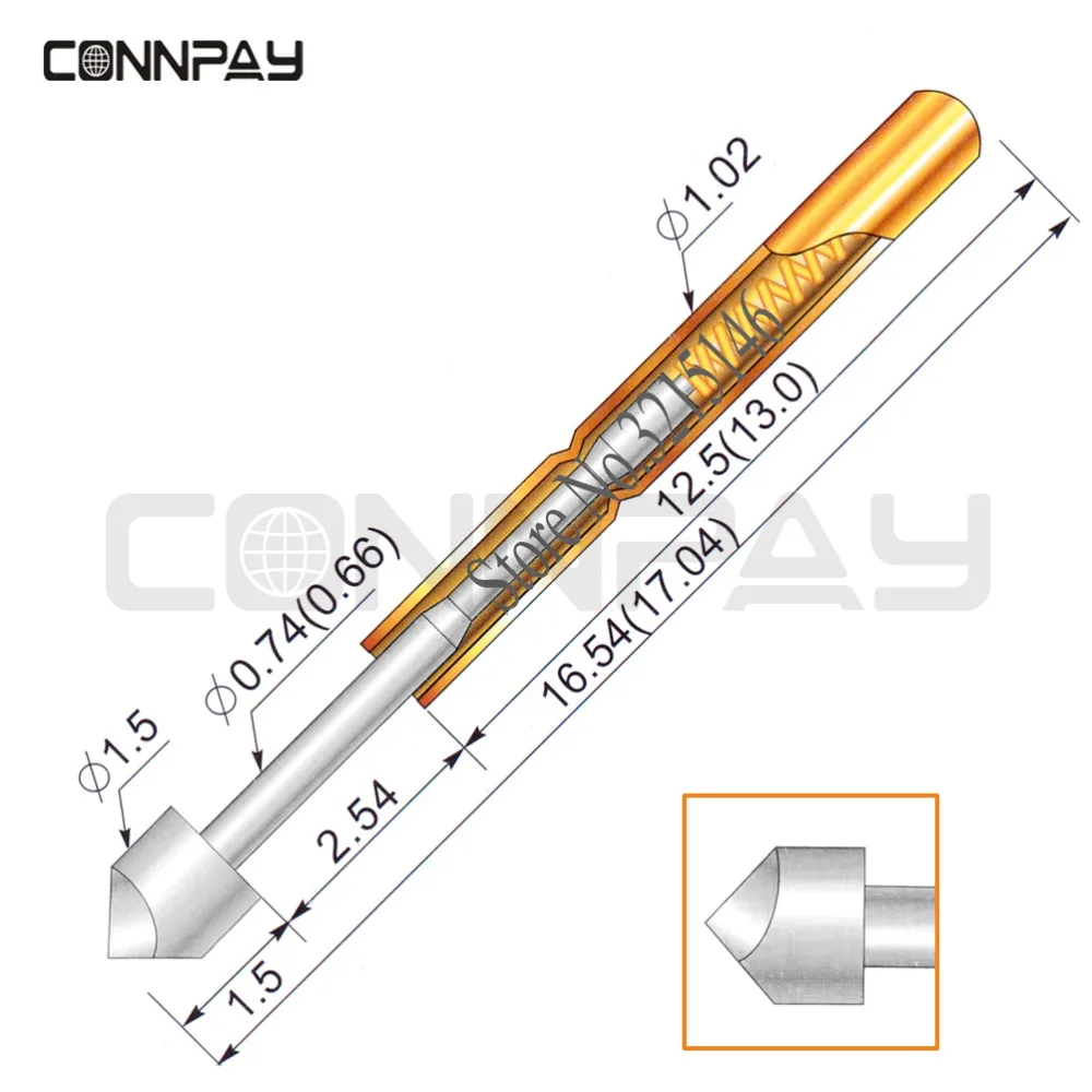 100Pcs in a Pack Dia 1.5mm P75-T3 Spring Test Probes Pogo Pin Length 16.54mm Stroke Spring Froce:180g Tool Wholesale
100Pcs in a Pack Dia 1.5mm P75-T3 Spring Test Probes Pogo Pin Length 16.54mm Stroke Spring Froce:180g Tool Wholesale