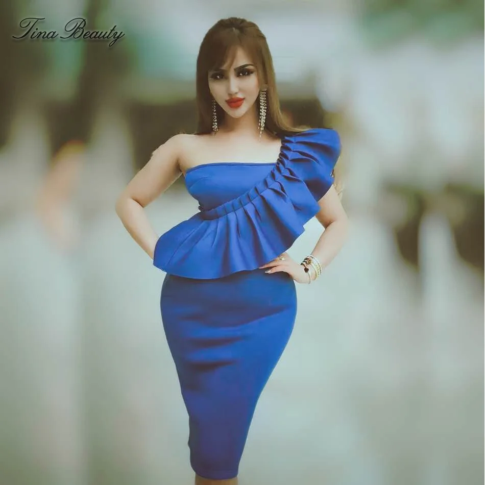 Tina Beauty Red Pink Blue One Shoulder Ruffle Knee Length Dress Sexy Sleeveless Solid Back Spliting Dress Vestidos
Tina Beauty Red Pink Blue One Shoulder Ruffle Knee Length Dress Sexy Sleeveless Solid Back Spliting Dress Vestidos