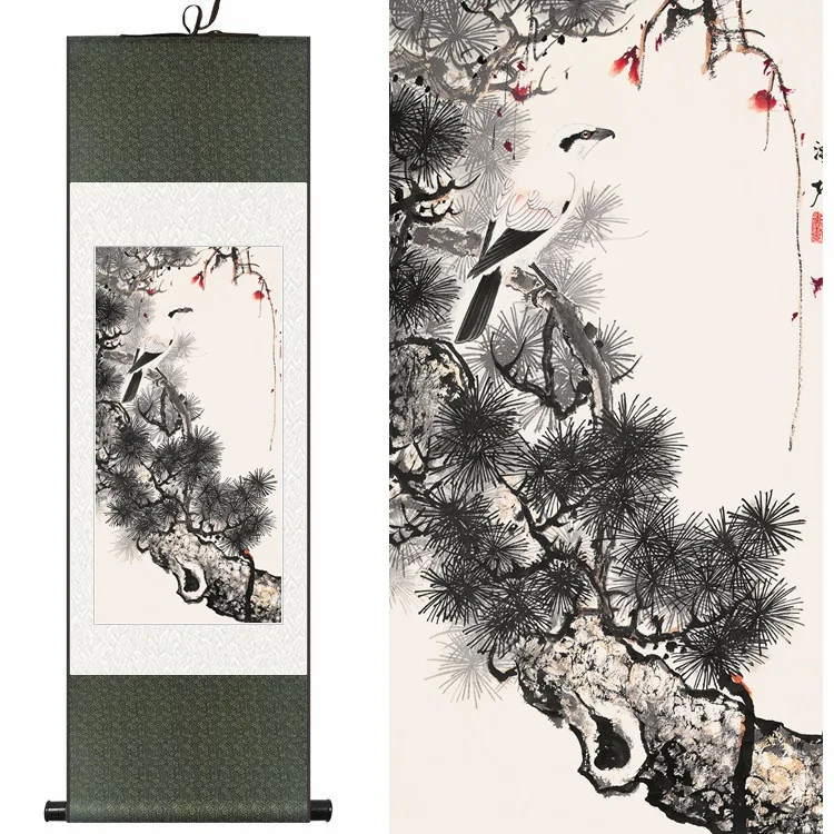 Traditional Chinese Silk watercolor flower & birds Pine print ink feng shui canvas wall picture damask framed scroll painting
Traditional Chinese Silk watercolor flower & birds Pine print ink feng shui canvas wall picture damask framed scroll painting